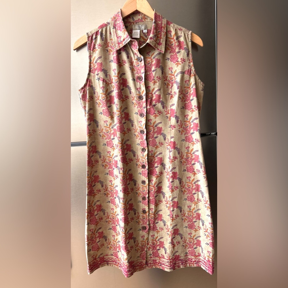 The Territory Ahead Floral Button Front Tunic Dress Cotton Size 8